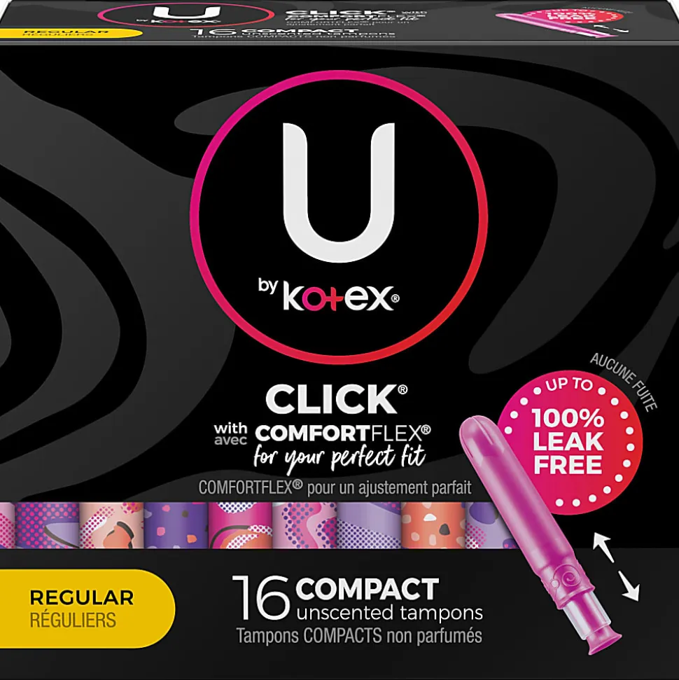 U by Kotex Click Regular Tampons, Box Of 16 Tampons