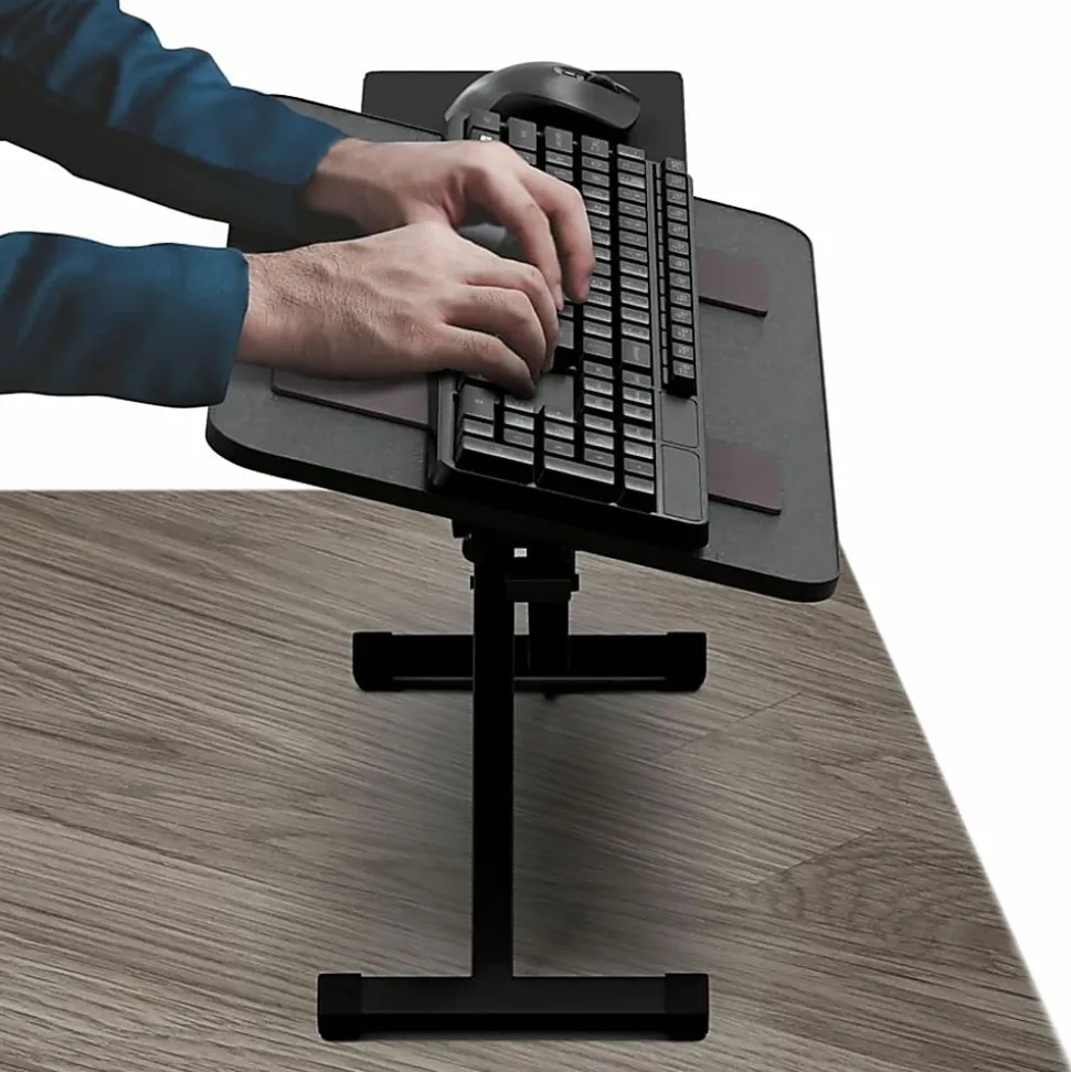 Uncaged Ergonomics KT3 Adjustable Height Tilt Computer Keyboard Stand. Ergonomic On Desk Stand Up Desktop Riser. Raise Keyboards To Standing Height
