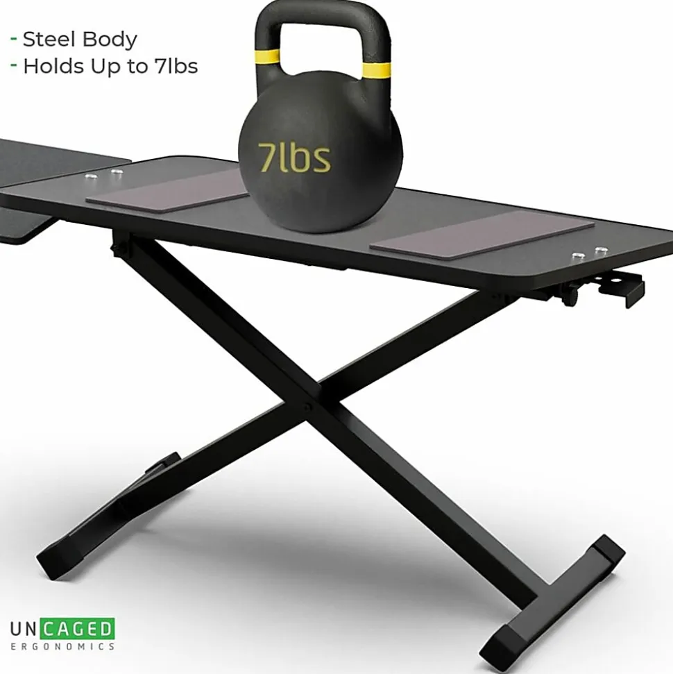 Uncaged Ergonomics KT3 Adjustable Height Tilt Computer Keyboard Stand. Ergonomic On Desk Stand Up Desktop Riser. Raise Keyboards To Standing Height