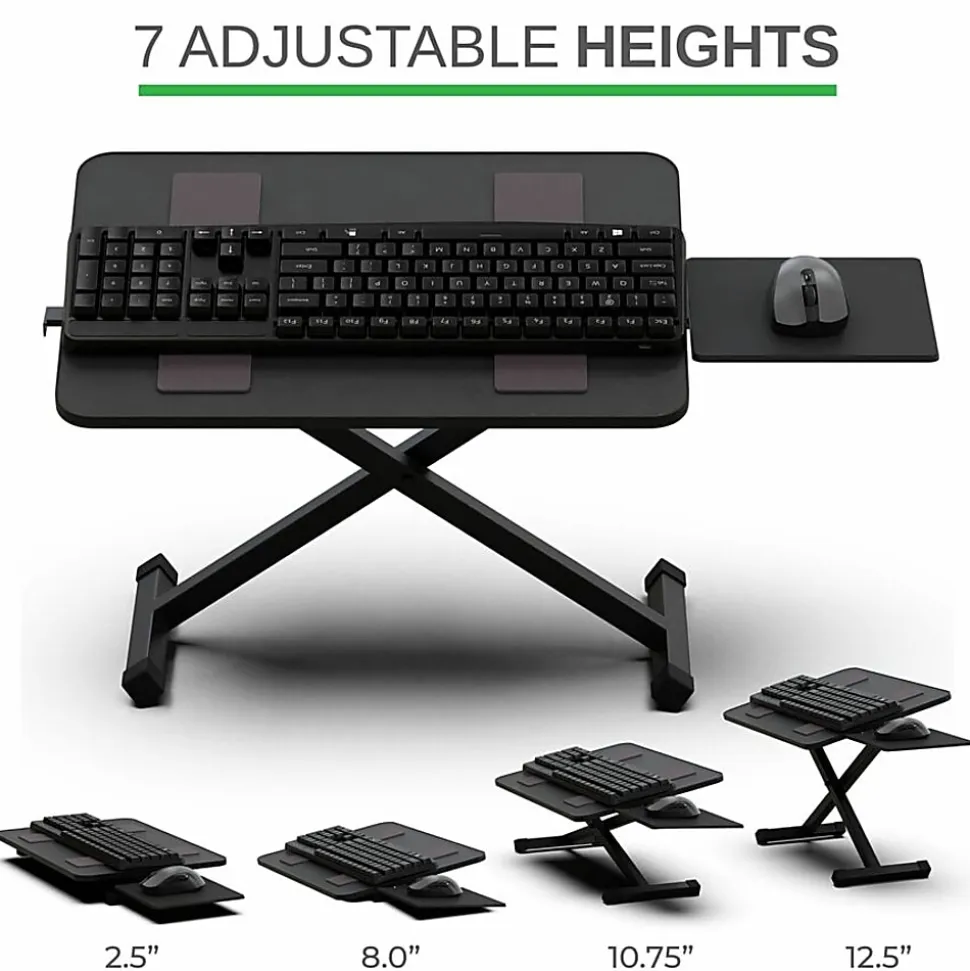 Uncaged Ergonomics KT3 Adjustable Height Tilt Computer Keyboard Stand. Ergonomic On Desk Stand Up Desktop Riser. Raise Keyboards To Standing Height