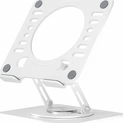 Uncaged Ergonomics Swivel Laptop Stand for Desk - Adjustable Laptop Riser Cooler with 360 Rotation - Up to 15.60" Screen Support - SLSWHITE
