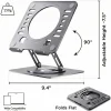 Uncaged Ergonomics Swivel Laptop Stand for Desk - Adjustable Laptop Riser Cooler with 360 Rotation - Up to 15.60" Screen Support - SLSROSEGOLD