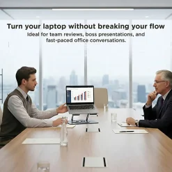 Uncaged Ergonomics Swivel Laptop Stand for Desk - Adjustable Laptop Riser Cooler with 360 Rotation - Up to 15.60