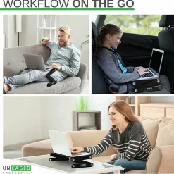 Uncaged Ergonomics WorkEZ Professional Adjustable Tilt Ergonomic Aluminum Laptop Stand Lap Desk