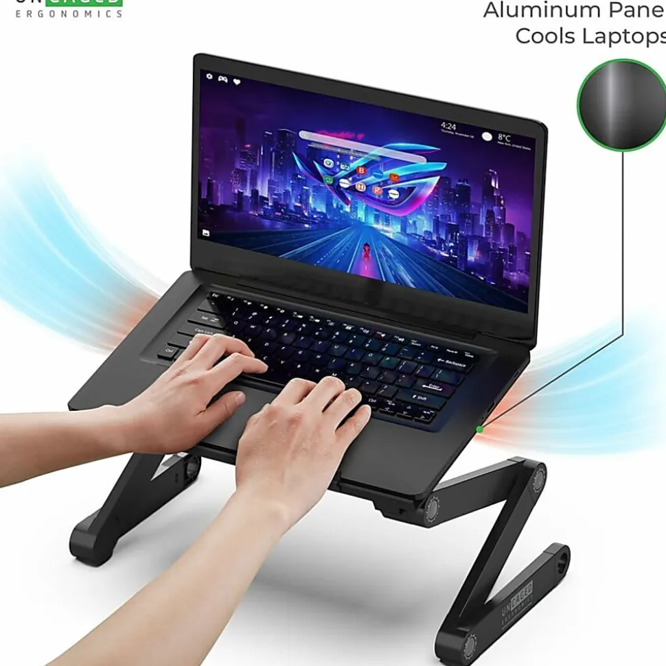 Uncaged Ergonomics WorkEZ Professional Adjustable Tilt Ergonomic Aluminum Laptop Stand Lap Desk