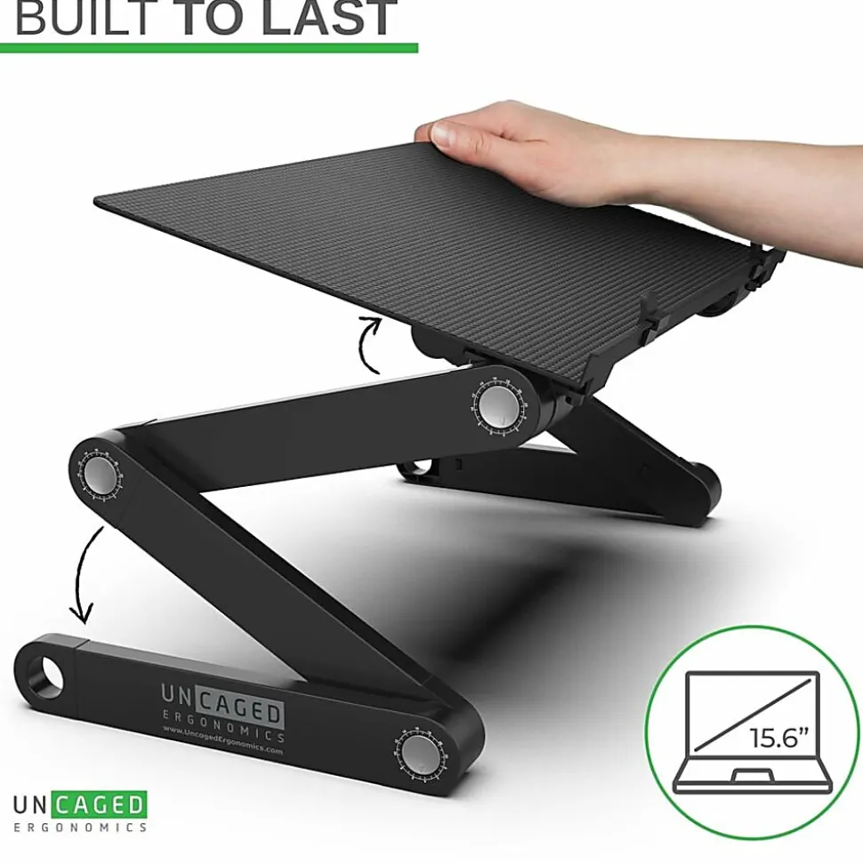 Uncaged Ergonomics WorkEZ Professional Adjustable Tilt Ergonomic Aluminum Laptop Stand Lap Desk
