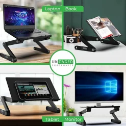 Uncaged Ergonomics WorkEZ Professional Adjustable Tilt Ergonomic Aluminum Laptop Stand Lap Desk
