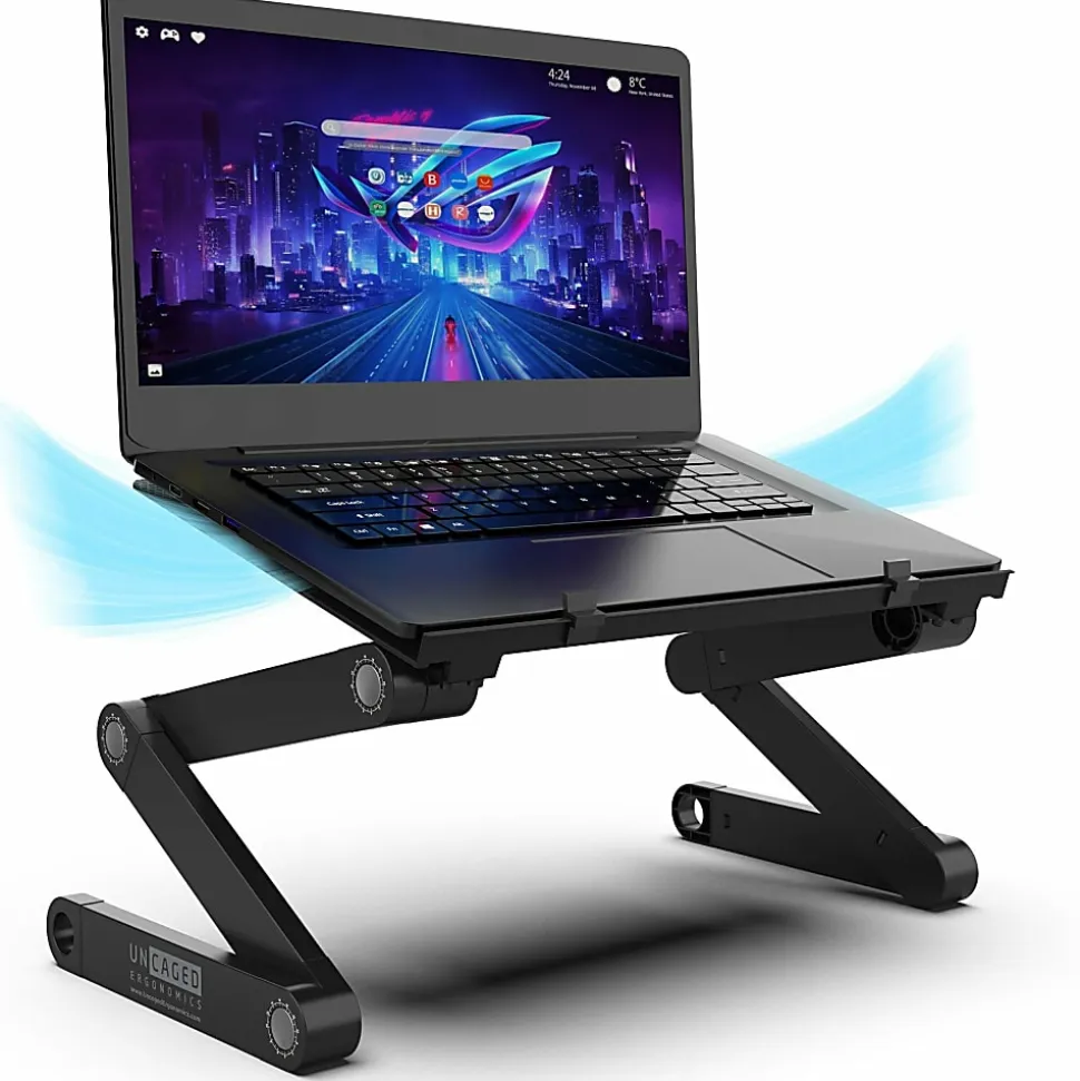 Uncaged Ergonomics WorkEZ Professional Adjustable Tilt Ergonomic Aluminum Laptop Stand Lap Desk