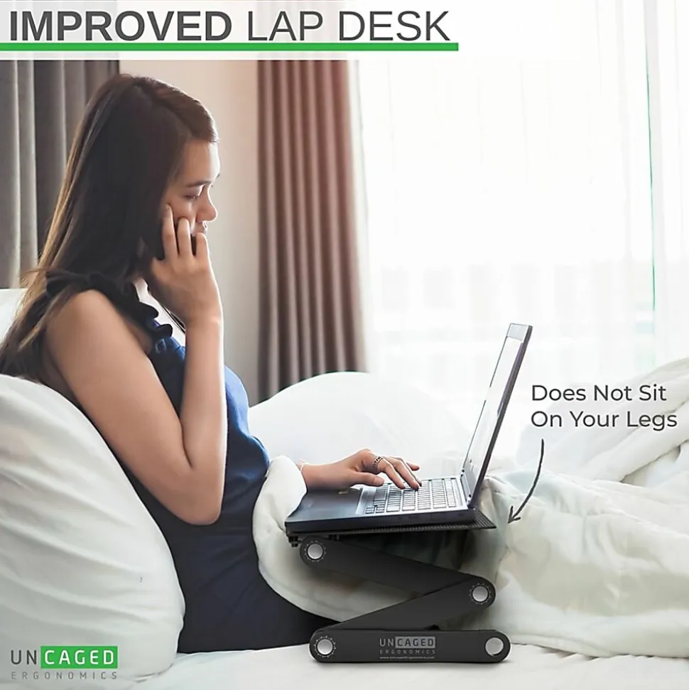 Uncaged Ergonomics WorkEZ Professional Adjustable Tilt Ergonomic Aluminum Laptop Stand Lap Desk