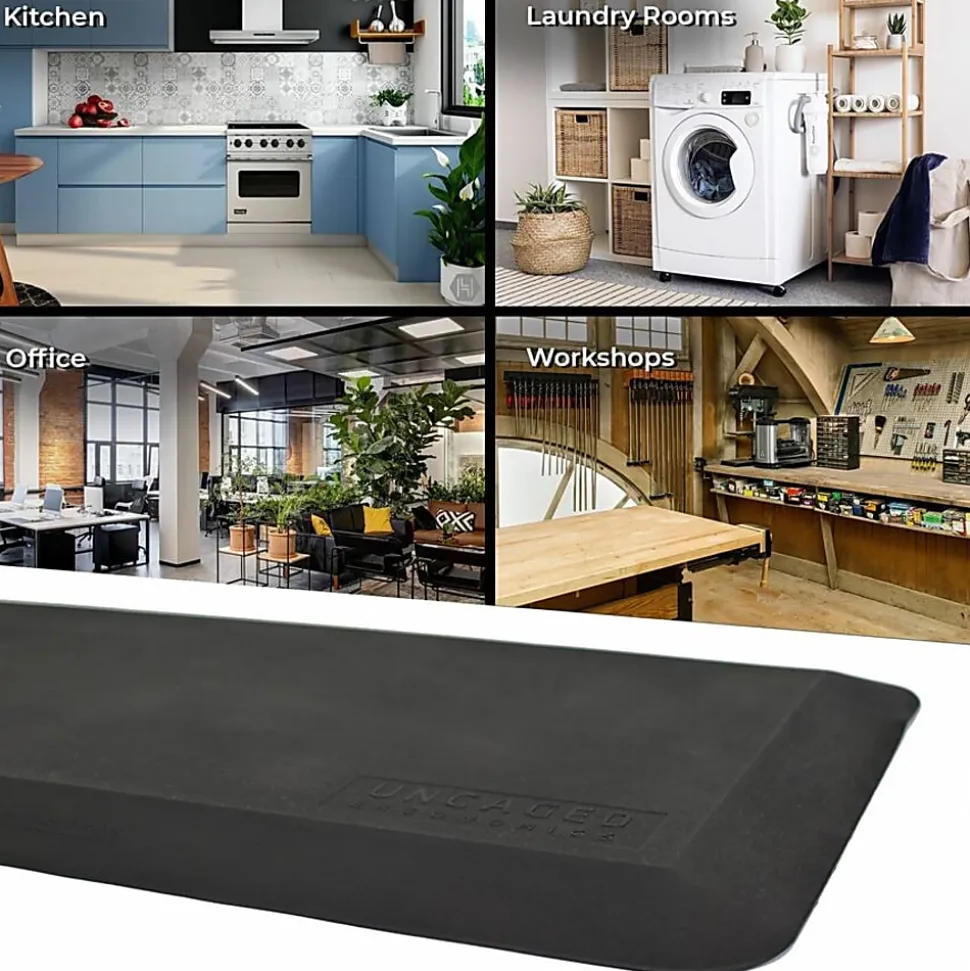 Uncaged Ergonomics 20x34" Anti Fatigue Mat| Sit Stand Up Standing Desk Garage Workshop Kitchen Comfort Cushion Floor Mat