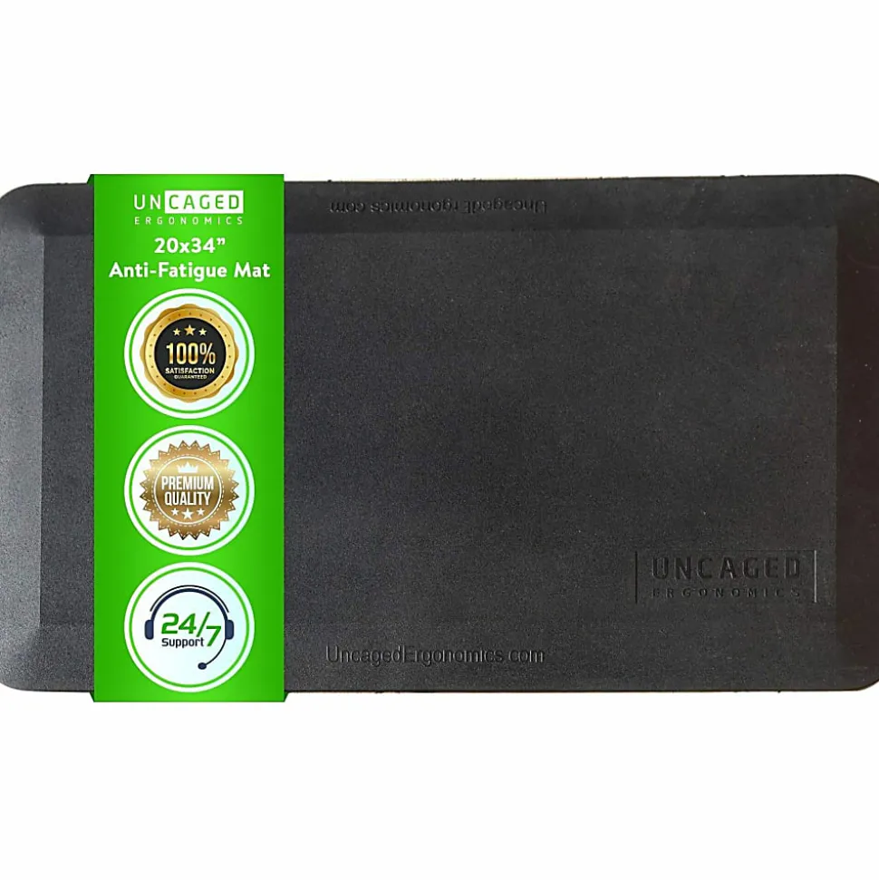 Uncaged Ergonomics 20x34" Anti Fatigue Mat| Sit Stand Up Standing Desk Garage Workshop Kitchen Comfort Cushion Floor Mat