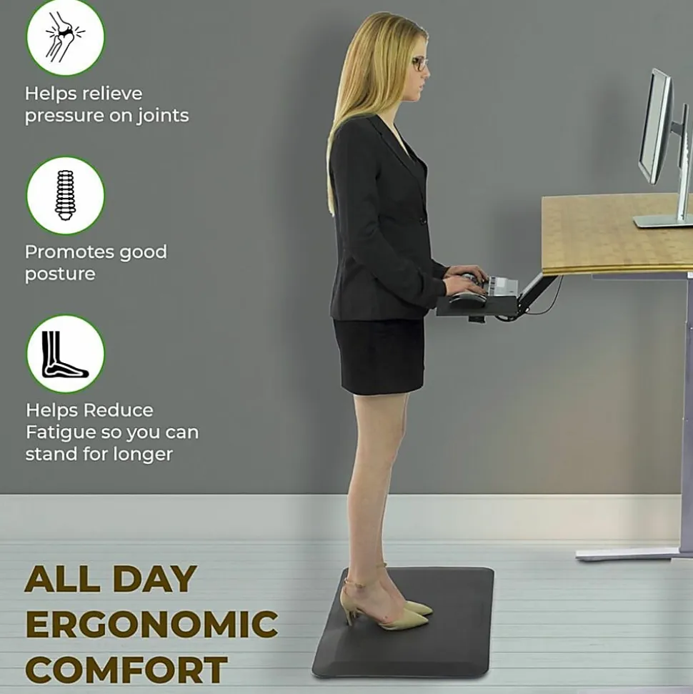 Uncaged Ergonomics 20x34" Anti Fatigue Mat| Sit Stand Up Standing Desk Garage Workshop Kitchen Comfort Cushion Floor Mat