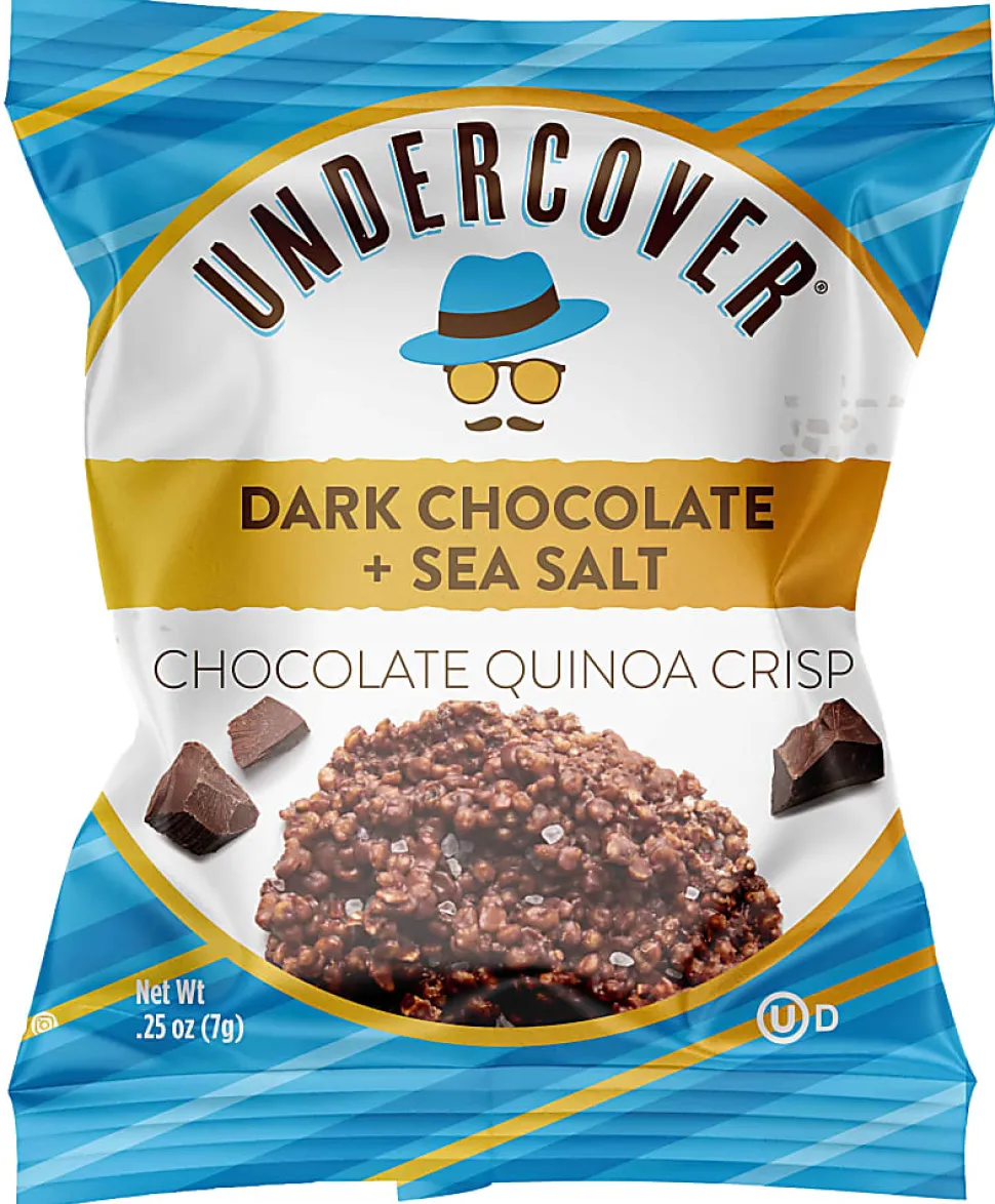 Undercover Snacks Quinoa Crisps, Dark Chocolate And Sea Salt, 0.25 Oz, Case Of 125 Bags