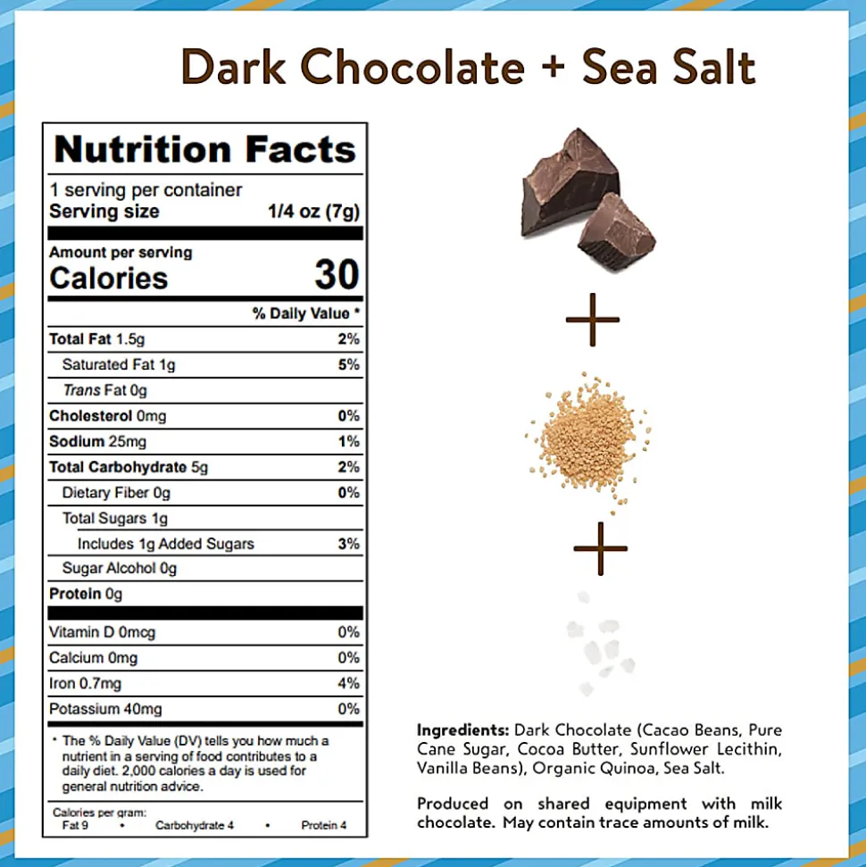 Undercover Snacks Quinoa Crisps, Dark Chocolate And Sea Salt, 0.25 Oz, Case Of 125 Bags