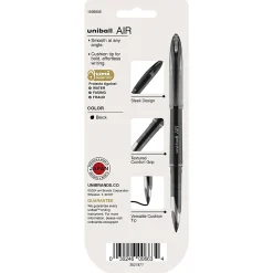 uni-ball® AIR™ Rollerball Pens, Medium Point, 0.7 mm, Black Barrel, Black Ink, Pack Of 3