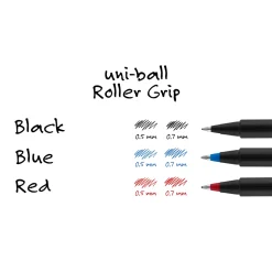 uni-ball® Deluxe Rollerball Pens, Fine Point, 0.7 mm, Gold Barrel, Blue Ink, Pack Of 12