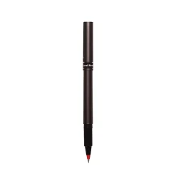 uni-ball® Deluxe Rollerball Pens, Micro Point, 0.5 mm, Charcoal Barrel, Red Ink, Pack Of 12