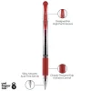 uni-ball® Gel Grip™ Pens, Medium Point, 0.7 mm, Clear Barrel, Red Ink, Pack Of 12