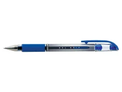 uni-ball® Gel Grip™ Pens, Medium Point, 0.7 mm, Clear Barrel, Blue Ink, Pack Of 12