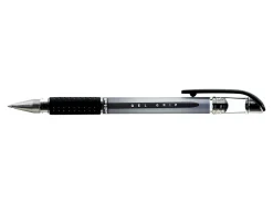 uni-ball® Gel Grip™ Pens, Medium Point, 0.7 mm, Clear Barrel, Black Ink, Pack Of 12