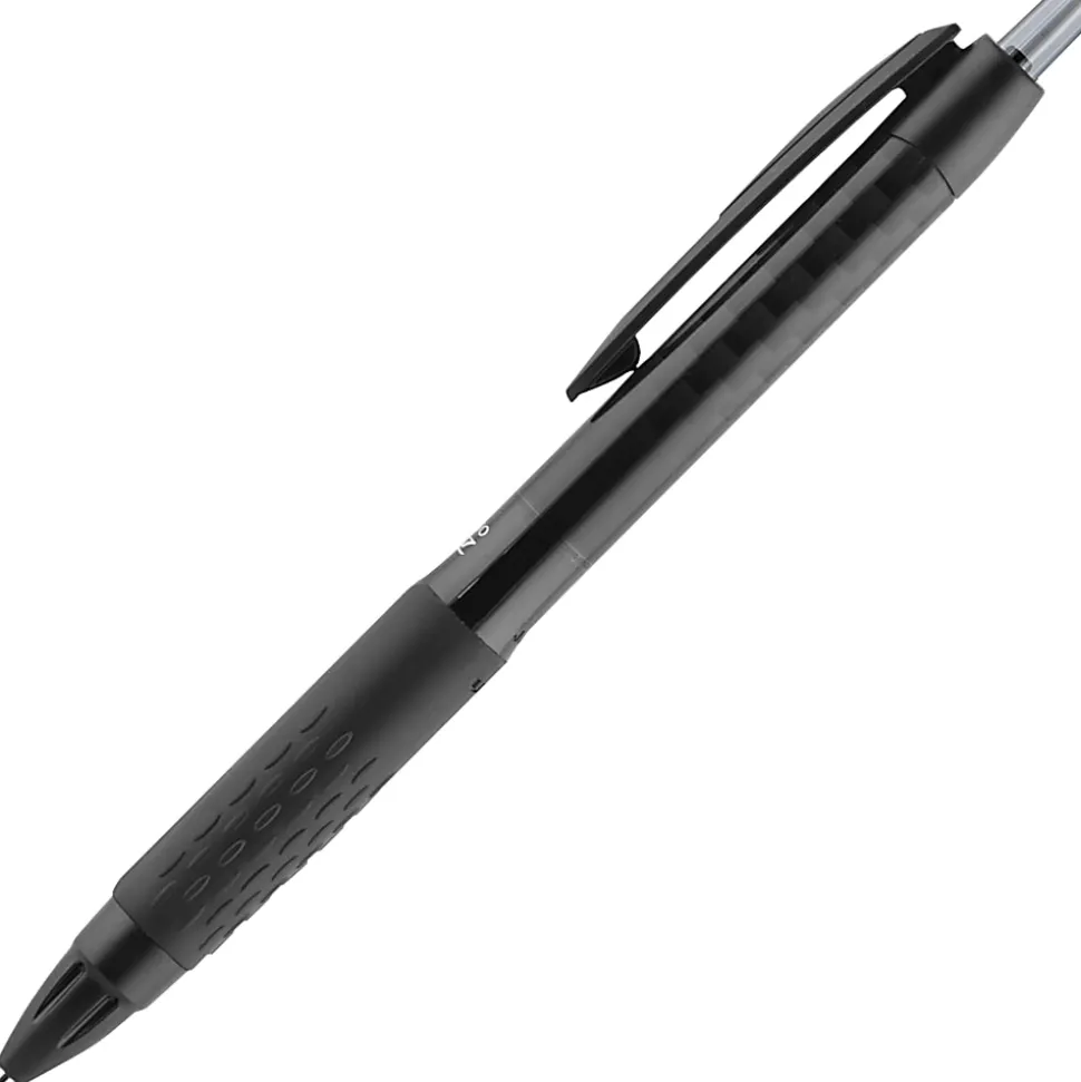 uni-ball® 307™ Gel Pen, Medium Point, 0.7 mm, Black Barrel, Black Ink, Pack Of 12