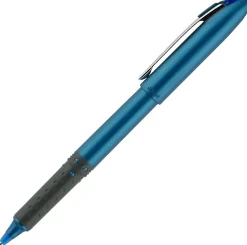 uni-ball® Grip Rollerball Pens, Micro Point, 0.5 mm, Blue Barrel, Blue Ink, Pack Of 12