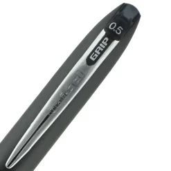 uni-ball® Grip Rollerball Pens, Micro Point, 0.5 mm, Black Barrels, Black Ink, Pack Of 12