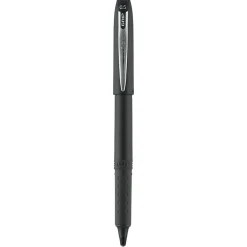 uni-ball® Grip Rollerball Pens, Micro Point, 0.5 mm, Black Barrels, Black Ink, Pack Of 12