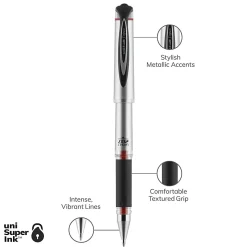 uni-ball® 207™ Impact™ Gel Pens, Bold Point, 1.0 mm, Red Gray Barrel, Red Ink, Pack Of 12