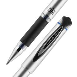 uni-ball® 207™ Impact™ Gel Pens, Bold Point, 1.0 mm, Blue; Gray Barrel, Blue Ink, Pack Of 12