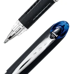 uniball® Jetstream™ Ballpoint Pens, Medium Point, 1.0 mm, Black Barrel, Blue Ink, Box Of 12