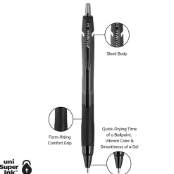 uni-ballĀ® Jetstream Elements Retractable Ballpoint Pens, Medium Point, 1.0 mm, Black Barrel, Black Ink, Pack Of 12 Pens