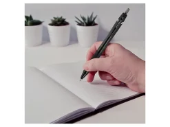 uni-ball® Jetstream Elements Retractable Ballpoint Pens, Medium Point, 1.0 mm, Black Barrel, Black Ink, Pack Of 12 Pens