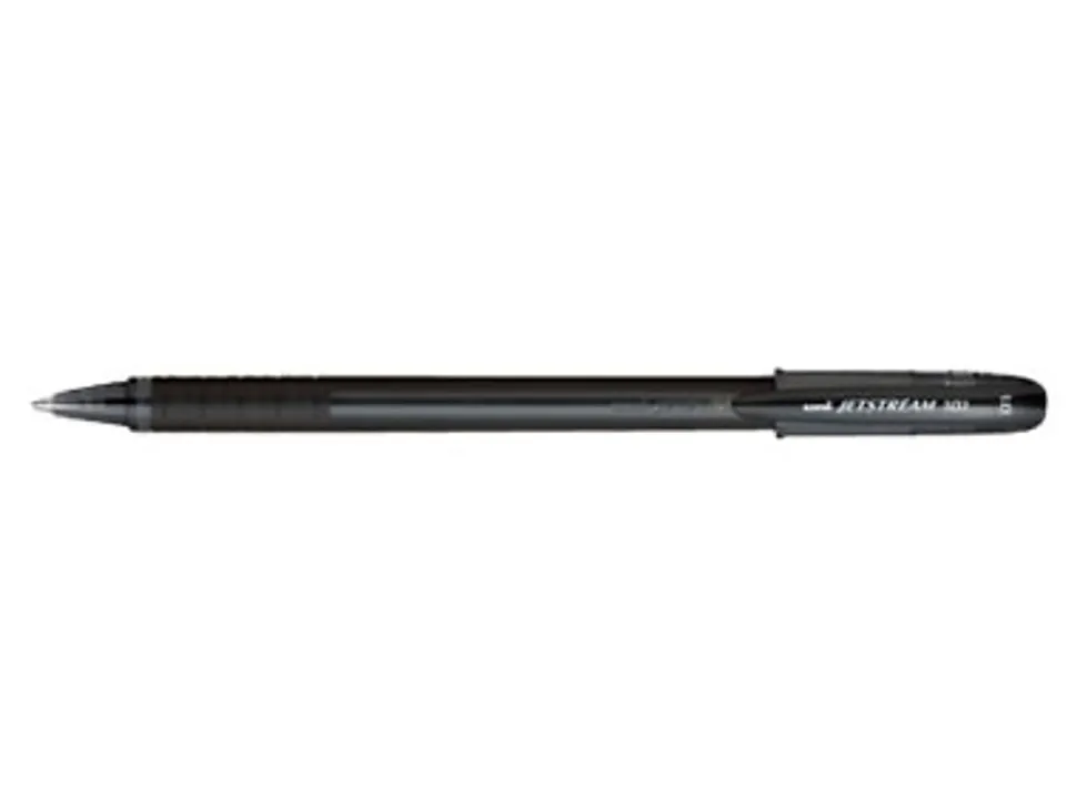 uniball® Jetstream™ 101 Rollerball Pens, Medium Point, 1.0mm, Black Barrel, Black Ink, Pack Of 12