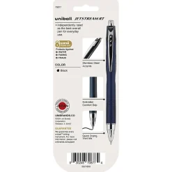 uniball® Jetstream™ RT Retractable Ballpoint Pens, Fine Point, 0.7 mm, Blue Barrel, Black Ink, Pack Of 3