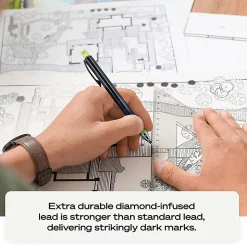 uni-ball® Kura Toga Mechanical Pencil Starter Set, 0.7 mm, HB#2 Lead Tip, Black/Gray