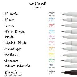 Uni-Ball® One Retractable Gel Pens, Micro Point, 0.5 mm, White Barrel, Black Ink, Pack Of 12 Pens