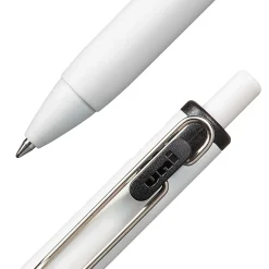 Uni-Ball® One Retractable Gel Pens, Medium Point, 0.7 mm, White Barrel, Blue/Black Ink, Pack Of 5 Pens