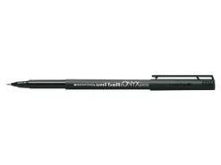 uni-ball® Onyx® Rollerball Pens, Fine Point, 0.7 mm, Black Barrel, Red Ink, Pack Of 12