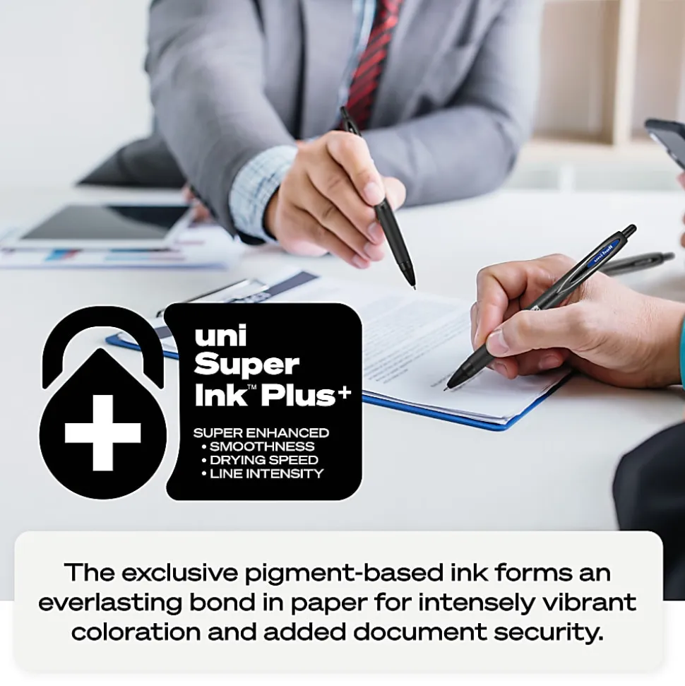 uniball™ 207 Plus+ Gel Pen - Medium Pen Point - 0.7 mm Pen Point Size - Retractable - Black Gel-based, Nanofiber Ink Ink - 70462