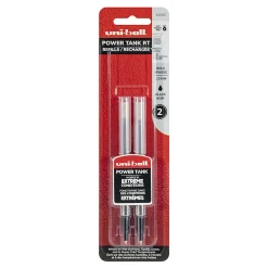 uni-ball® Power Tank™ Ballpoint Pen Refill, 1.0 mm, Black, Pack Of 2