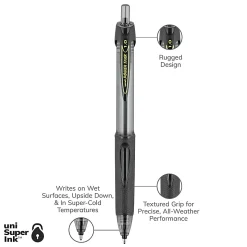 uni-ball® Power Tank™ Ballpoint Pen Refill, 1.0 mm, Black, Pack Of 2