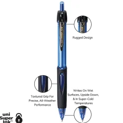 uni-ball® Power Tank Retractable Ballpoint Pens, 1.0 mm, Blue Barrel, Blue Ink, Pack Of 12 Pens