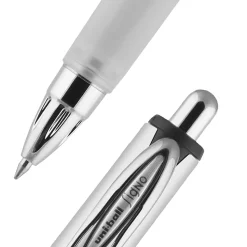 uni-ball® 207™ Premier Retractable Gel Pen, 0.7 mm, Medium Point, Silver Barrel, Black Ink