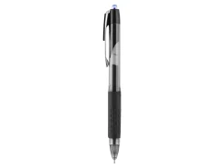uni-ball® 207™ Retractable Fraud Prevention Gel Pens, Needle Point, 0.7 mm, Translucent Black Barrels, Blue Ink, Pack Of 12