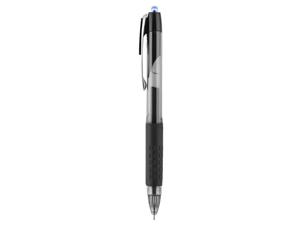uni-ball® 207™ Retractable Fraud Prevention Gel Pens, Needle Point, 0.7 mm, Translucent Black Barrels, Blue Ink, Pack Of 12