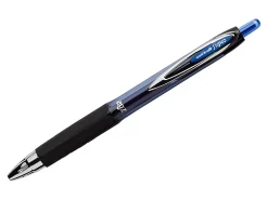 uni-ball® 207™ Retractable Fraud Prevention Gel Pens, Medium Point, 0.7 mm, Black Barrels, Blue Ink, Pack Of 12