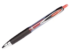 uni-ball® 207™ Retractable Fraud Prevention Gel Pens, Medium Point, 0.7 mm, Black Barrels, Red Ink, Pack Of 12