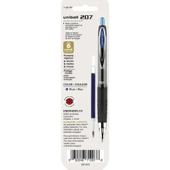 uni-ball® 207™ Retractable Gel Pen Refills, Medium Point, 0.7 mm, Blue Ink, Pack Of 2 Refills