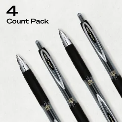 uniball™ 207 Retractable Gel Pens, 0.5mm Micro Point, Black Ink, 4 Count